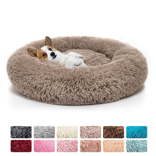 Plush Round Fleece Dog Bed