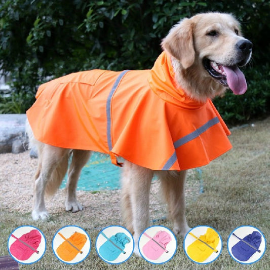 Dog Raincoat With Reflective Stripes